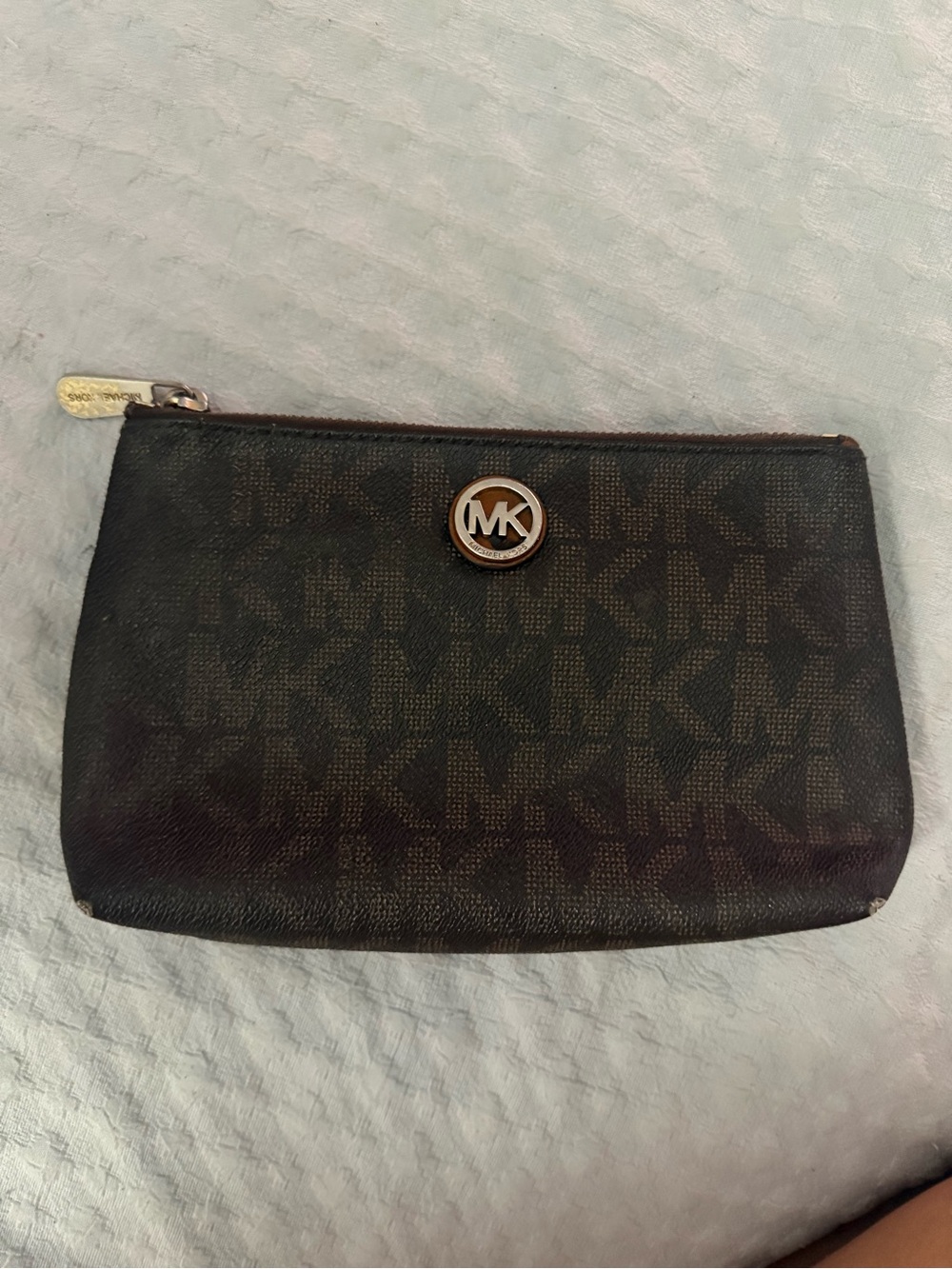 Michael Kors Black Logo Zip Card Pouch